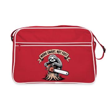 Work Smart Not Fast Sloth Chainsaw - Retro Bag - red/white - Front