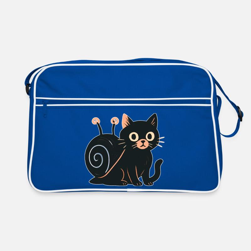 Silhouette de chat de nuit chat avec accent orange Sac Retro