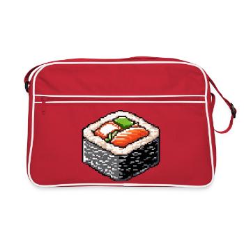 Pixel Sushi Bento Kunst - Retro Tasche - Rot/Weiß - Vorne