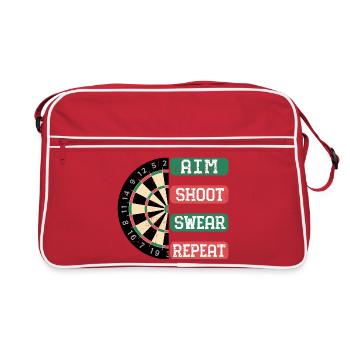 Aim Shoot Wear Repeat Dartboard Style - Retro Tasche - Rot/Weiß - Vorne