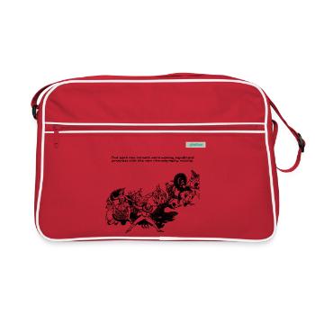 BACK ROW PARODY Design 001 - Retro Tasche - Rot/Weiß - Vorne
