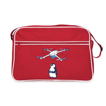 Drone and Penguin - Retro Bag - red/white - Front