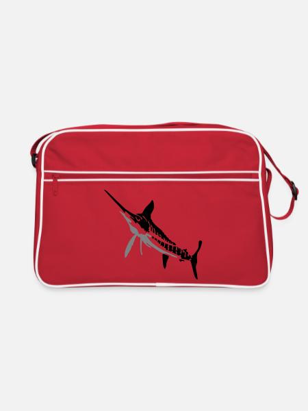 Speerfisch - Retro Tasche - Rot/Weiß - Vorne