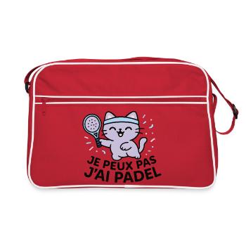 Chat Padel Rieur à Bandeau Bleu - Sac Retro - rouge/blanc - Devant