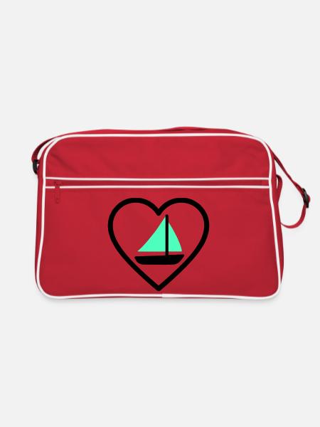 Cuore Vela – Passione Navigazione - Retro Bag - red/white - Front