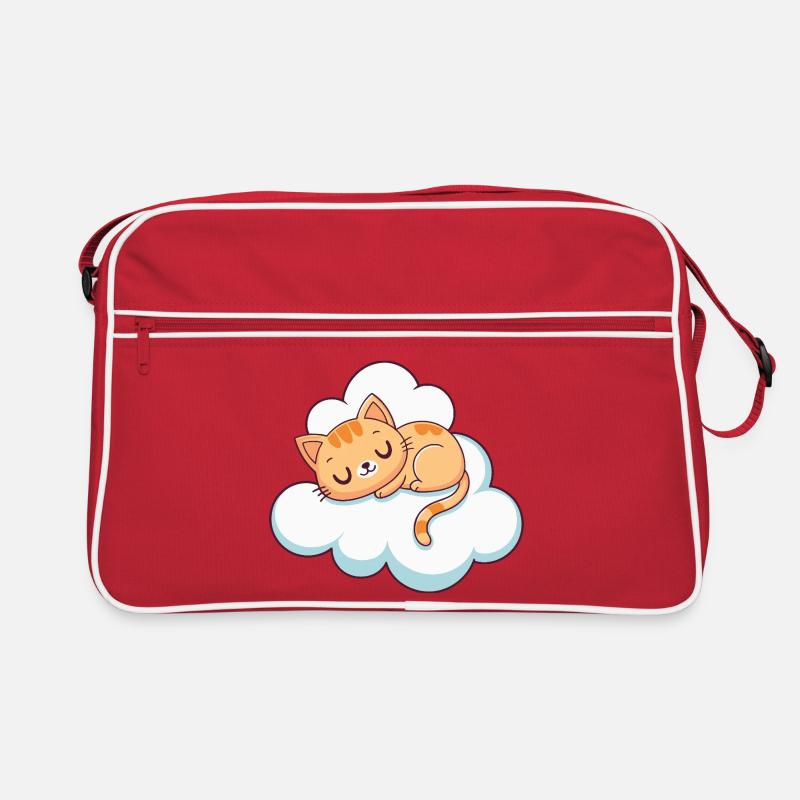Sleeping kitten on cloud Retro Bag