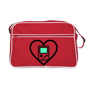 Retro Heart – Retro Handheld Console - Retro Bag - red/white - Front