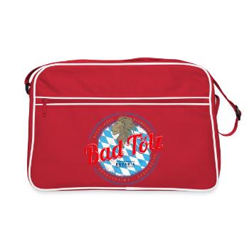 Bad Tölz Bayern Deutschland Löwe Vintage Souvenir - Retro Tasche - Rot/Weiß - Vorne