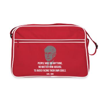 Citation de réflexion de l’âme de Carl Jung - Sac Retro - rouge/blanc - Devant