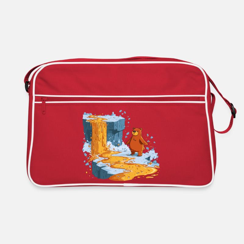 Bär am Lavastrom auf Eis Retro Bag