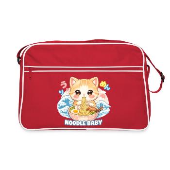 Ramen Cat Kanagawa - Retro Bag - red/white - Front
