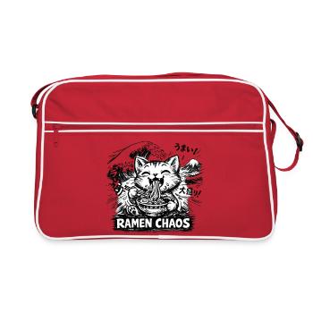Ramen Nouilles, Amoureux des Chats, Kats Kawaii Rétro - Sac Retro - rouge/blanc - Devant