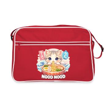 Ramen de chats Nood Nood – nouilles kawaii - Sac Retro - rouge/blanc - Devant