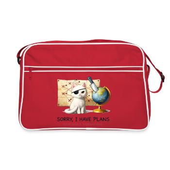 Evil Cat World Domination Plans - Retro Bag - red/white - Front