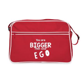 Größer als dein Ego - Retro Tasche - Rot/Weiß - Vorne