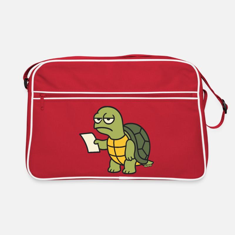 Langsame Schildkröte mit Papier Retro Tasche