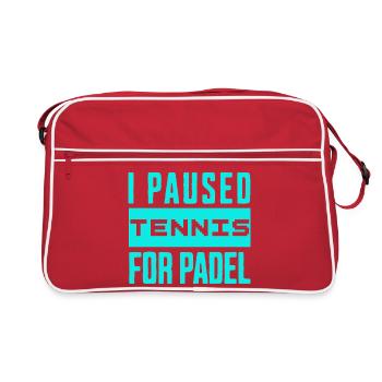 Tennis & Padel Hoodie, for real racquet fans - Retro Bag - red/white - Front