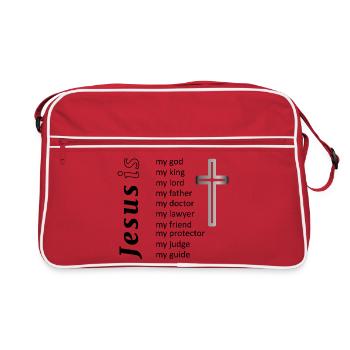 Silhouette minimaliste en croix - Sac Retro - rouge/blanc - Devant