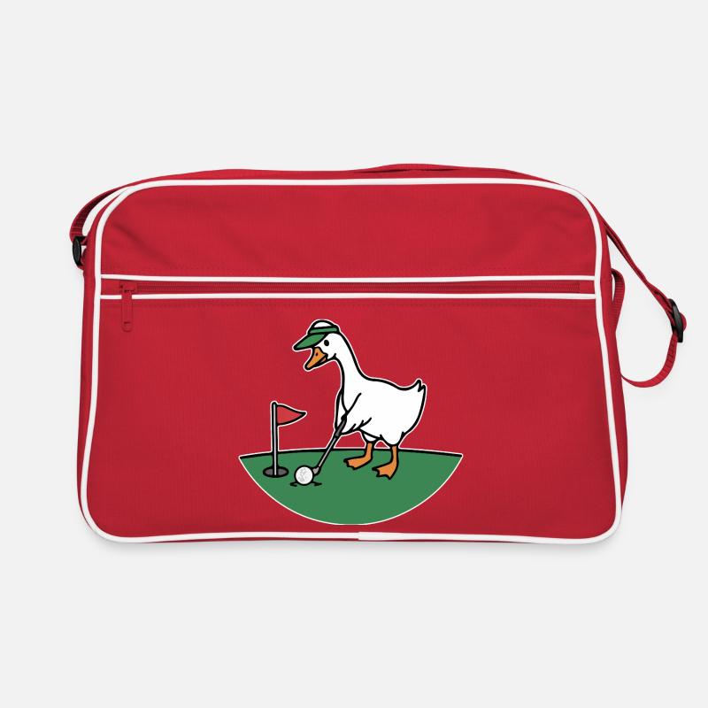Canard de golf dans un style dessin animé Sac Retro