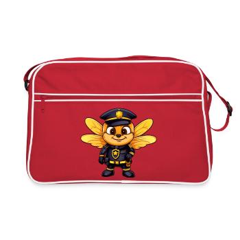Police des abeilles - Sac Retro - rouge/blanc - Devant