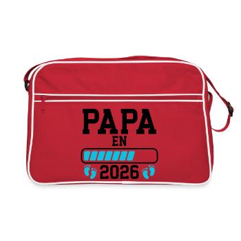 Future dad 2026 birth announcement - Retro Bag - red/white - Front