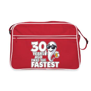 30 Years Ago The Fastest Funny Birthday - Retro Bag - red/white - Front