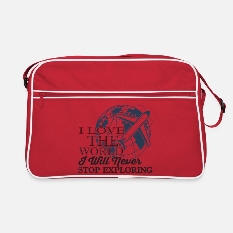 Love the World Never Stop Exploring Graphic Retro Tasche
