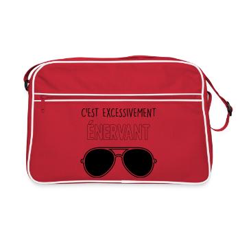 Dikkenek - "C'est excessivement énervant" Aviator - Sac Retro - rouge/blanc - Devant