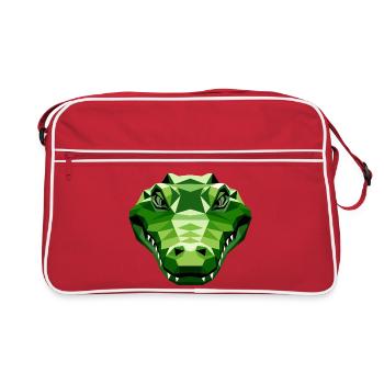 Crocodile Alligator Reptile Crocodile Adore les Crocodiles - Sac Retro - rouge/blanc - Devant
