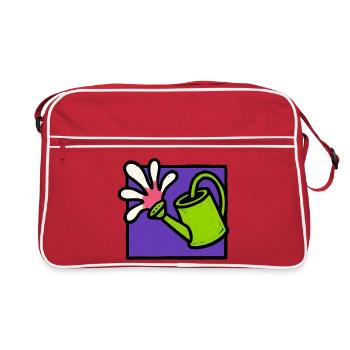 Nature Botanical Floral Watering Can - Retro Bag - red/white - Front