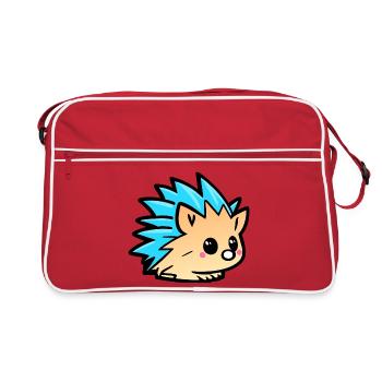 Dessin animé mignon de Kawaii Hedgehog Doodle - Sac Retro - rouge/blanc - Devant