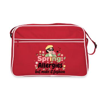 Printemps ? Non merci ! Reine des allergies 2026 - Sac Retro - rouge/blanc - Devant