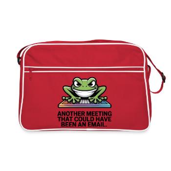 Mème clavier grenouille – Réunion au lieu d’email - Sac Retro - rouge/blanc - Devant