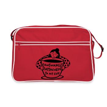 Emotionally attached to my cup - Retro Bag - red/white - Front