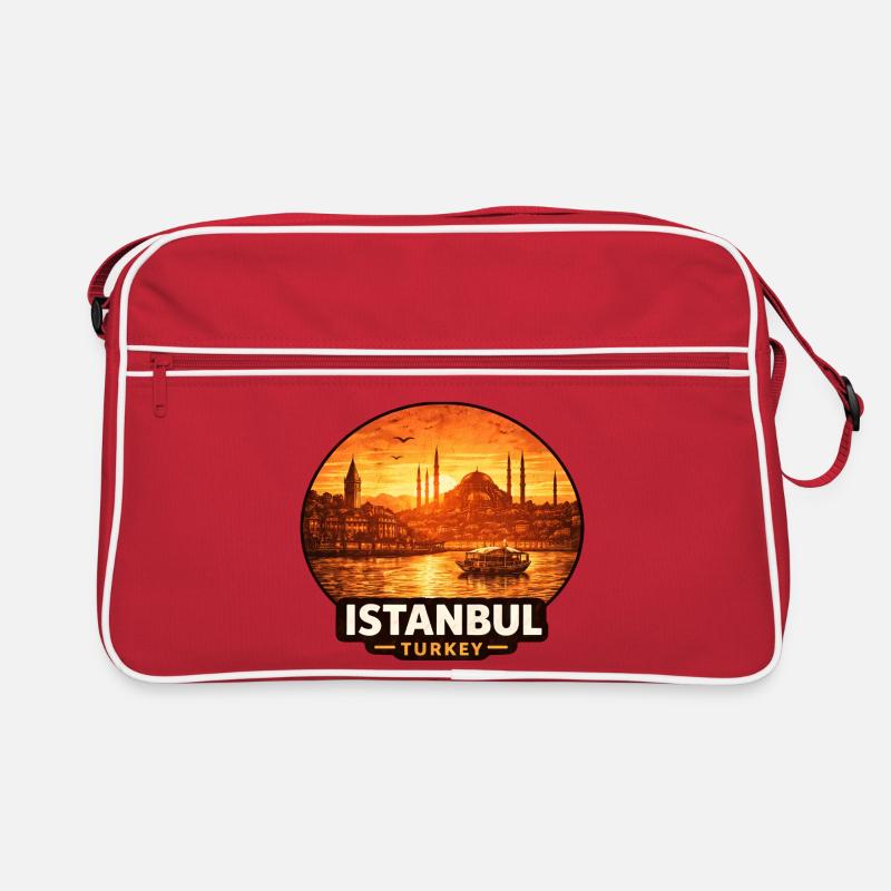Coucher de soleil de la ligne d’horizon d’Istanbul Sac Retro
