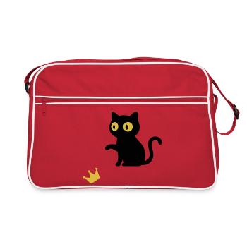 Süßes Katzen Design für Katzenliebhaber - Retro Tasche - Rot/Weiß - Vorne
