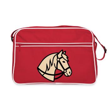 Logo de l’éleveur de chevaux Pony Head - Sac Retro - rouge/blanc - Devant