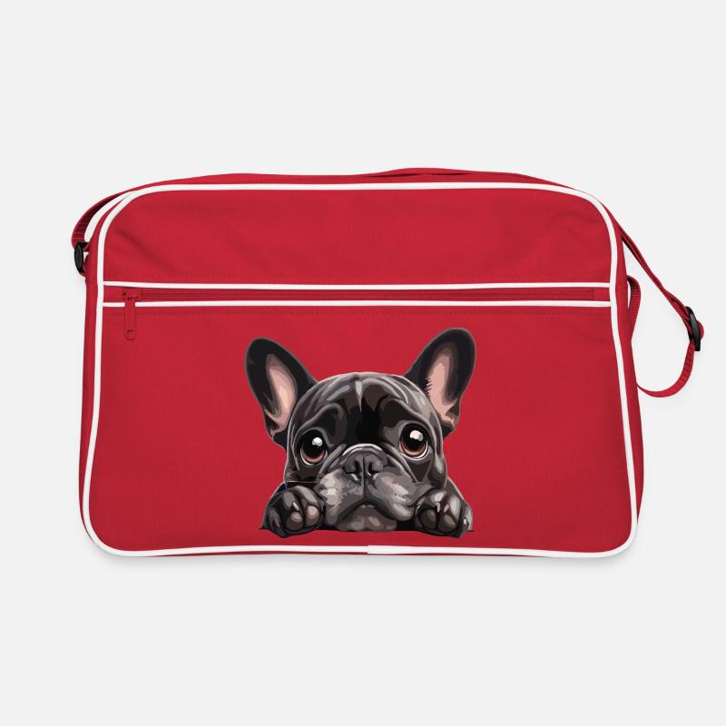 Cuddly Buldog Eye-Catching Graphic Retro Bag