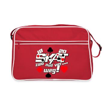 Skat , Preisskat 18 20 zwo null vier weg - Retro Tasche - Rot/Weiß - Vorne