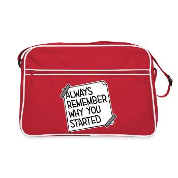 Always Remember Why You Started Motivation Saying - Retro Bag - red/white - Front