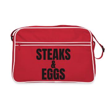 STEAK & EGGS | Carnivore T-Shirt | Breakfast of Ch - Retro Bag - red/white - Front