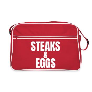 STEAK & EGGS | Carnivore Breakfast of Champions - Retro Tasche - Rot/Weiß - Vorne
