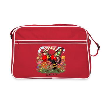Boxbiene in Bloemenveld - Retro Tasche - Rot/Weiß - Vorne