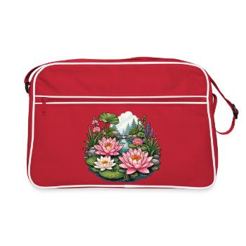 Lily pond in the forest idyll - Retro Bag - red/white - Front
