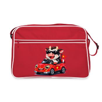 Vache dure en décapotable rouge - Sac Retro - rouge/blanc - Devant