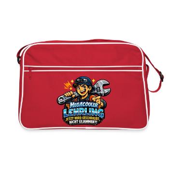 Megacooler Lehrling - Kein Jammern - Retro Tasche - Rot/Weiß - Vorne
