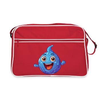 Wassertropfen - Retro Tasche - Rot/Weiß - Vorne