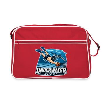 Unterwasser Rugby Cartoonlogo - Retro Tasche - Rot/Weiß - Vorne