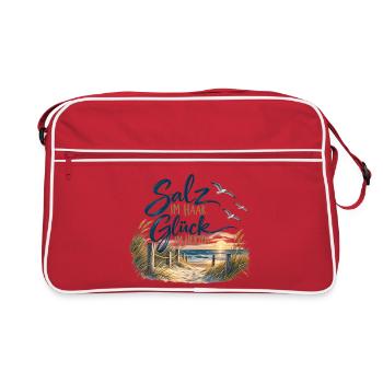 Salz im Haar Glück im Herzen - Retro Tasche - Rot/Weiß - Vorne