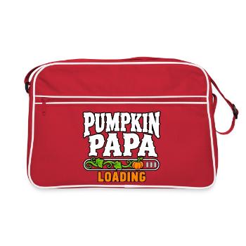 Kürbis Papa Loading - Retro Tasche - Rot/Weiß - Vorne